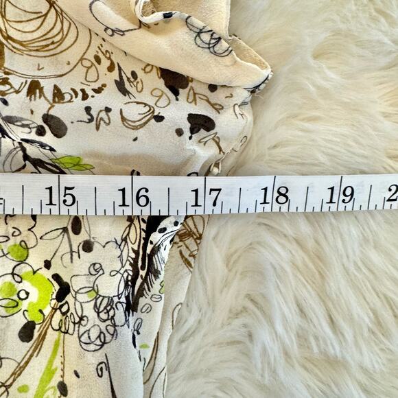 Edme & Esyllte Paisley Print Sheer Silk Peplum Blouse 6 - Picture 7 of 9